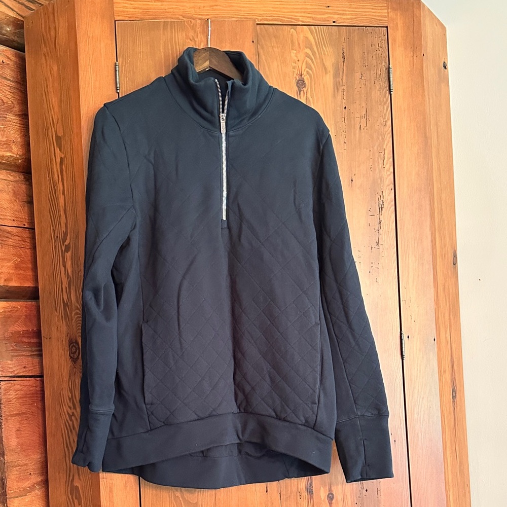 lululemon athletica Navy Quilted Zip-Up Sweater